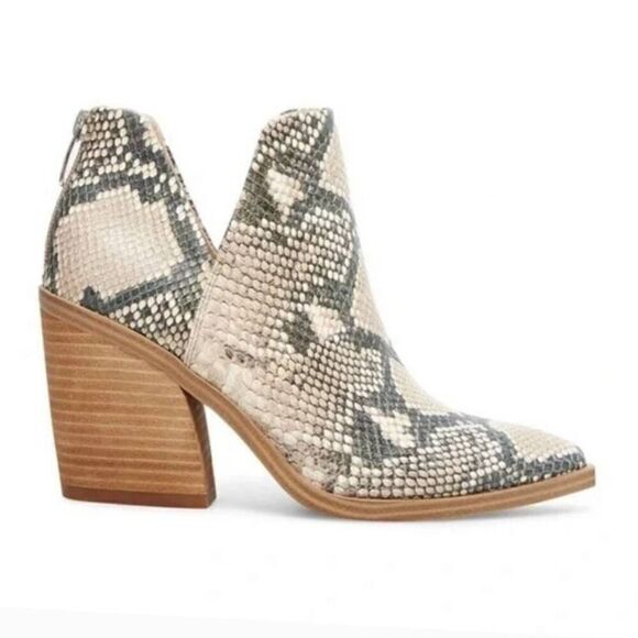 Steve Madden Camryn Ankle Boot Tan Snake Print Size 8 - Picture 1 of 12